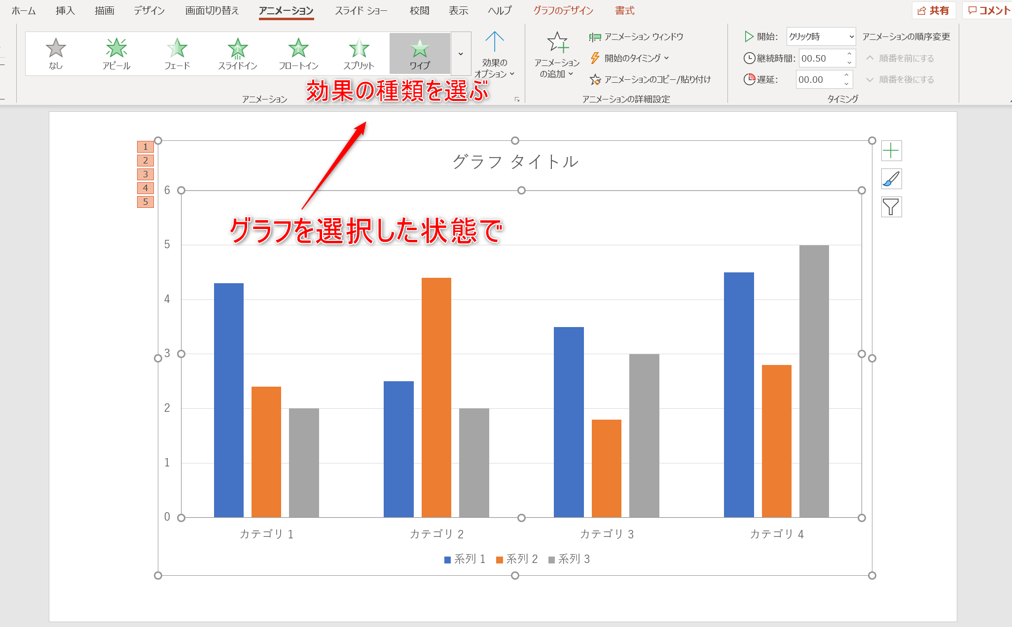 パワポのアニメーションの機能を使った結論や答えの出し方