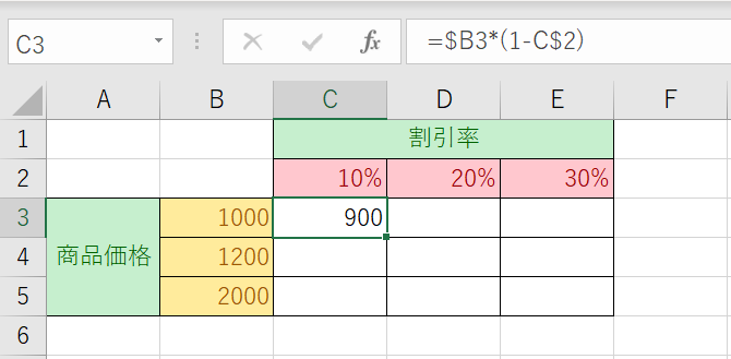 値 エクセル 絶対