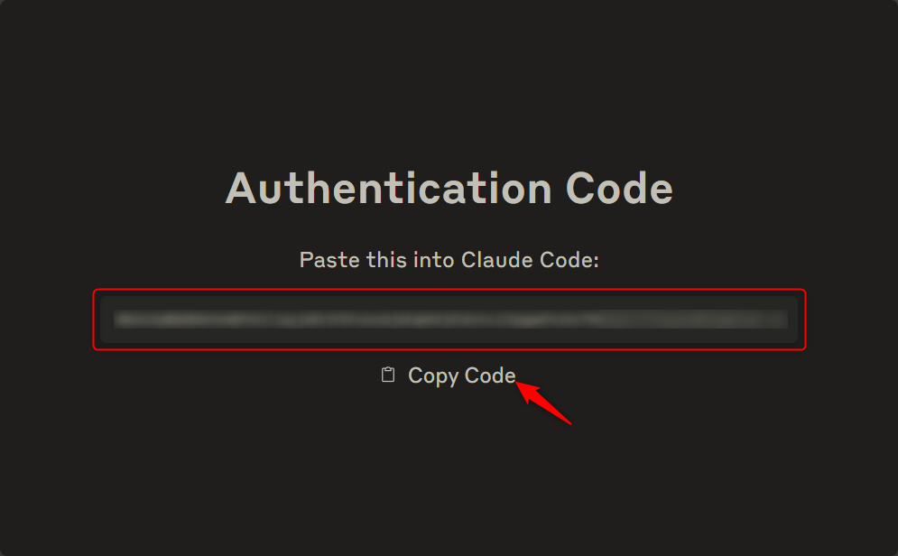 Copy Codeの画面