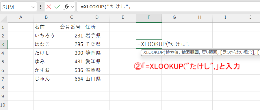 XLOOK-数式入力