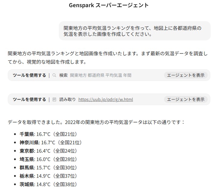 Gensparkスーパーエージェントの複雑な処理