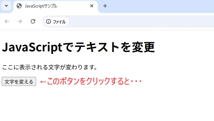 JavaScriptでテキストを変更