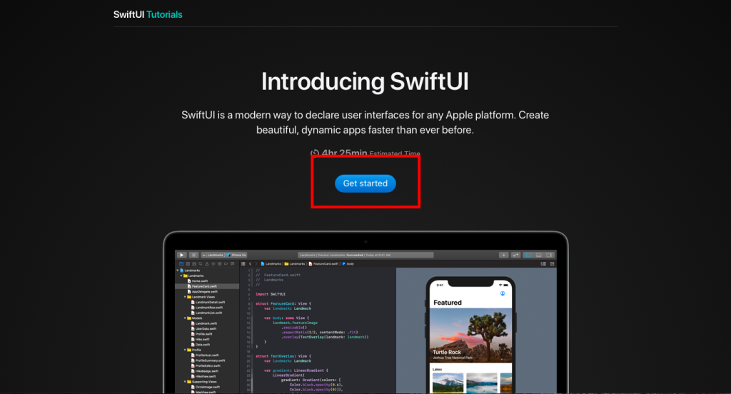 SwiftUIサイトへアクセス