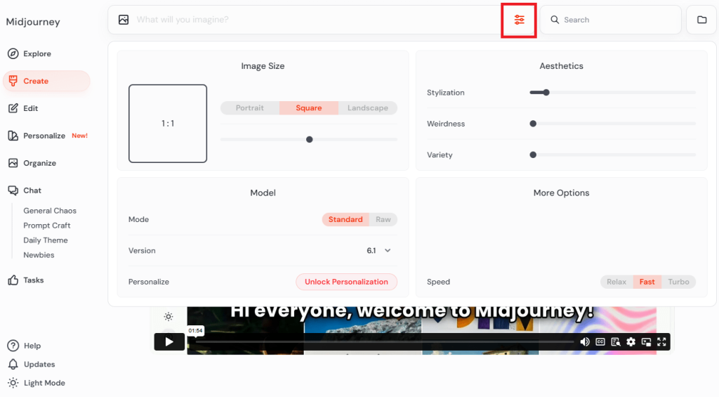 Midjourneyで画像生成をする際には、パラメータの調整が必要