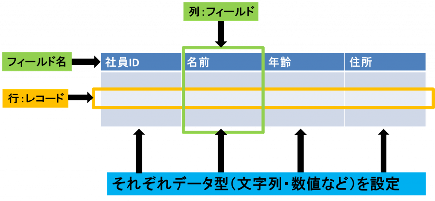 Accessの基本操作-名称説明