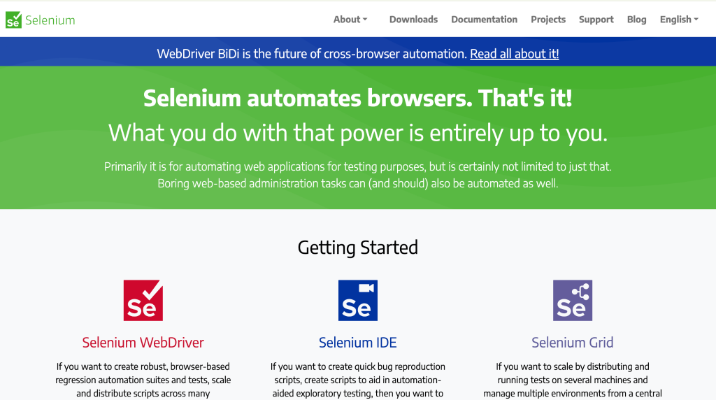 Selenium WebDriver 公式サイト 